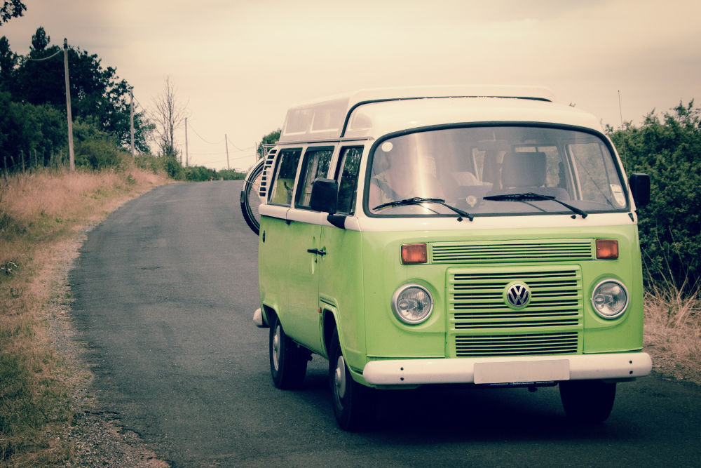 A classic VW campervan